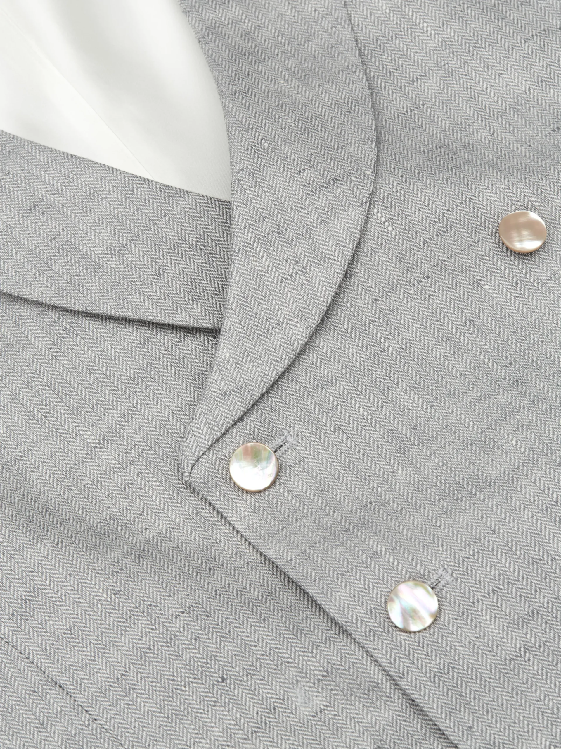 Favourbrook Grey Frampton Double Breasted 8 Button Shawl Lapel Waistcoat- Waistcoats | Shawl Lapel Waistcoats