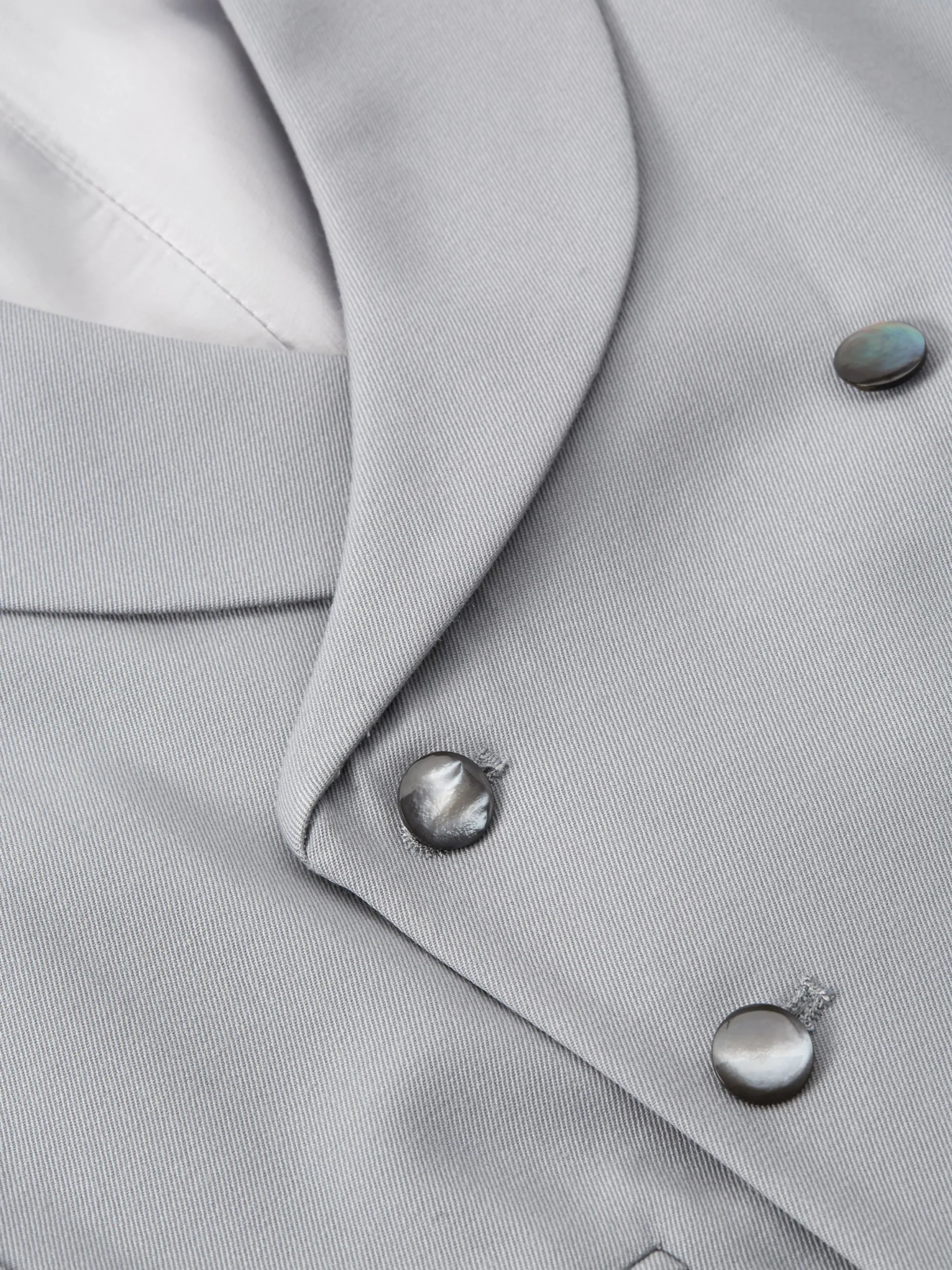 Favourbrook Grey Gabardine Wool Double Breasted 8 Button Shawl Lapel Waistcoat- Groomswear | Waistcoats