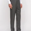 Favourbrook Grey Norfolk Herringbone High Waisted Flat Front Trousers- Royal Ascot | Wedding Attire
