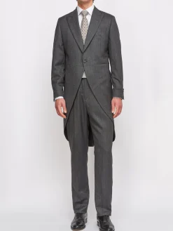 Favourbrook Grey Norfolk Herringbone Wool Morning Coat- Royal Ascot | Wedding Attire