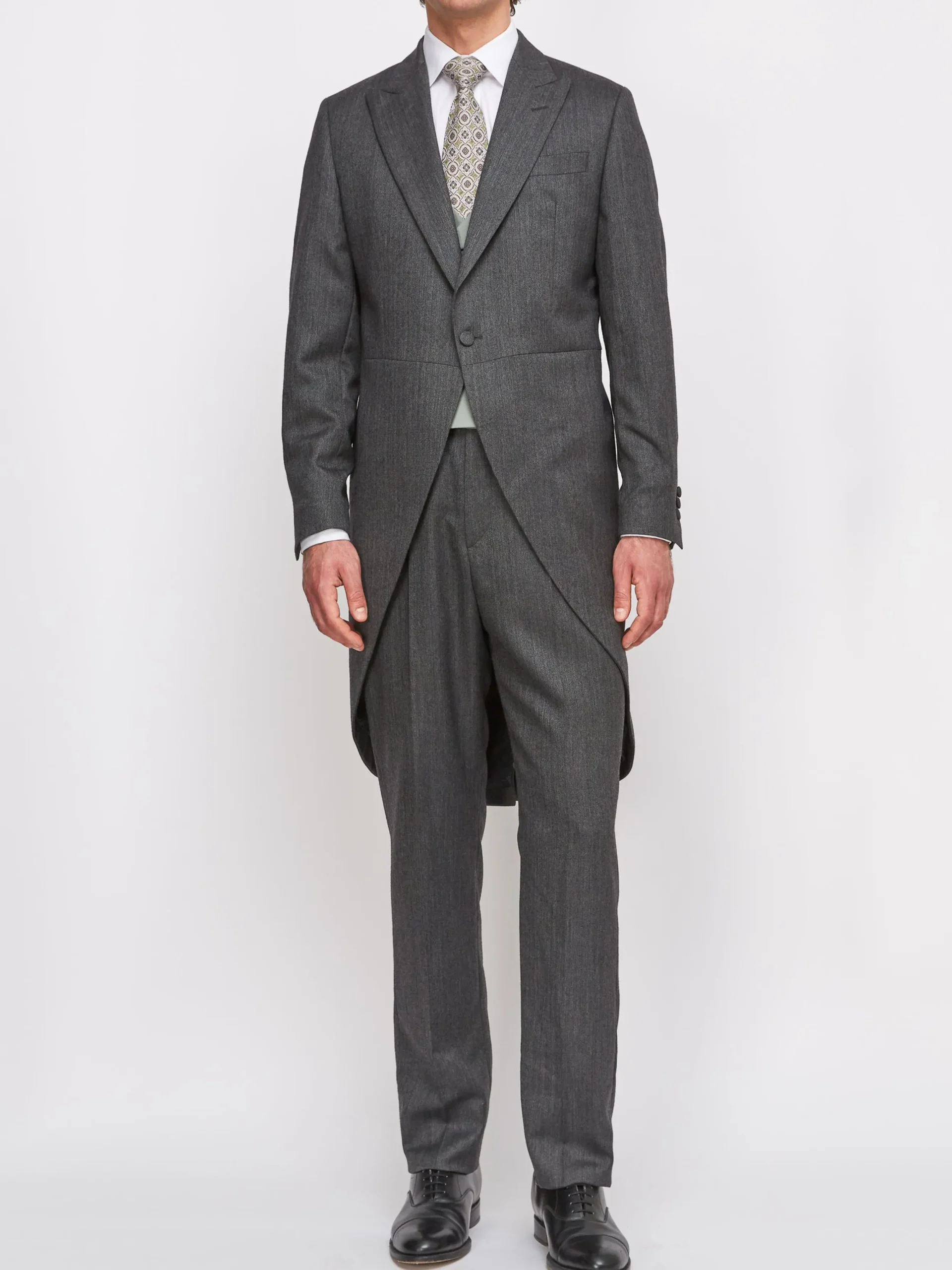 Favourbrook Grey Norfolk Herringbone Wool Morning Coat- Royal Ascot | Wedding Attire