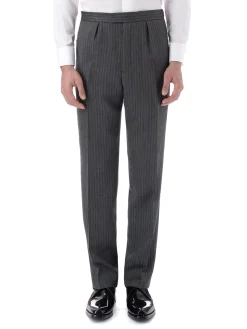 Favourbrook Grey Westminster Stripe Wool Cavalry Trouser- Groomswear | Wedding Attire