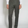 Favourbrook Grey Westminster Stripe Wool High Waisted Flat Front Trouser- Wedding Attire | Trousers