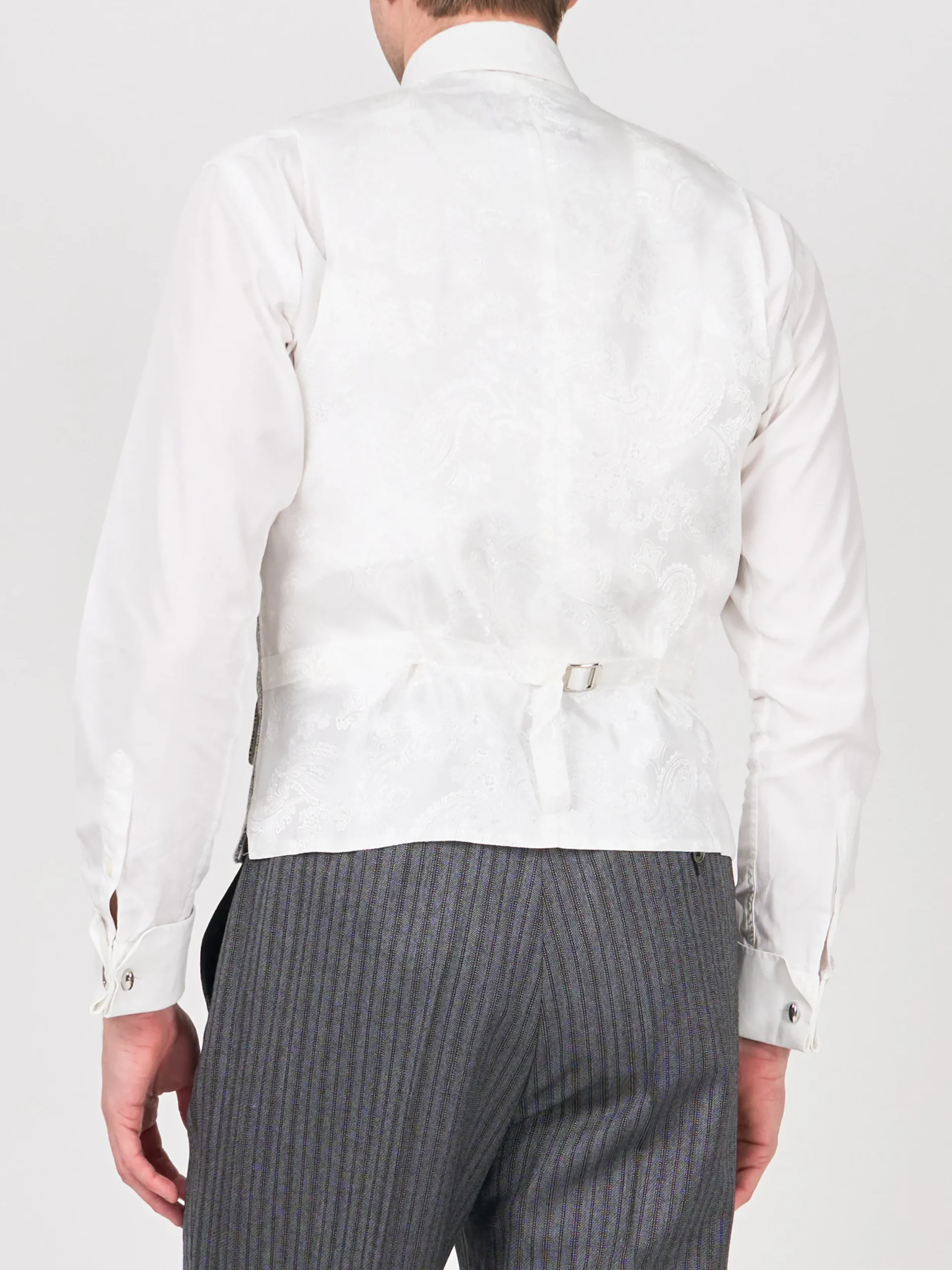 Favourbrook Grey Wetherby Double Breasted 8 Button Shawl Lapel Waistcoat- Waistcoats | Shawl Lapel Waistcoats
