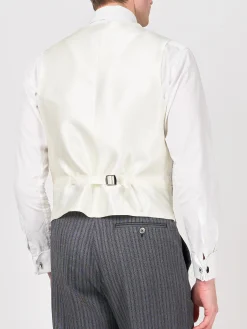 Favourbrook Indigo Netherbury Single Breasted 6 Button Waistcoat- Waistcoats | Single Breasted Waistcoats