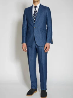 Favourbrook Indigo Woodcroft Linen Ebury Jacket- Suits