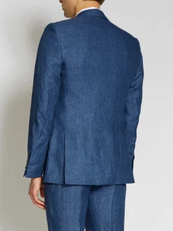 Favourbrook Indigo Woodcroft Linen Ebury Jacket- Suits