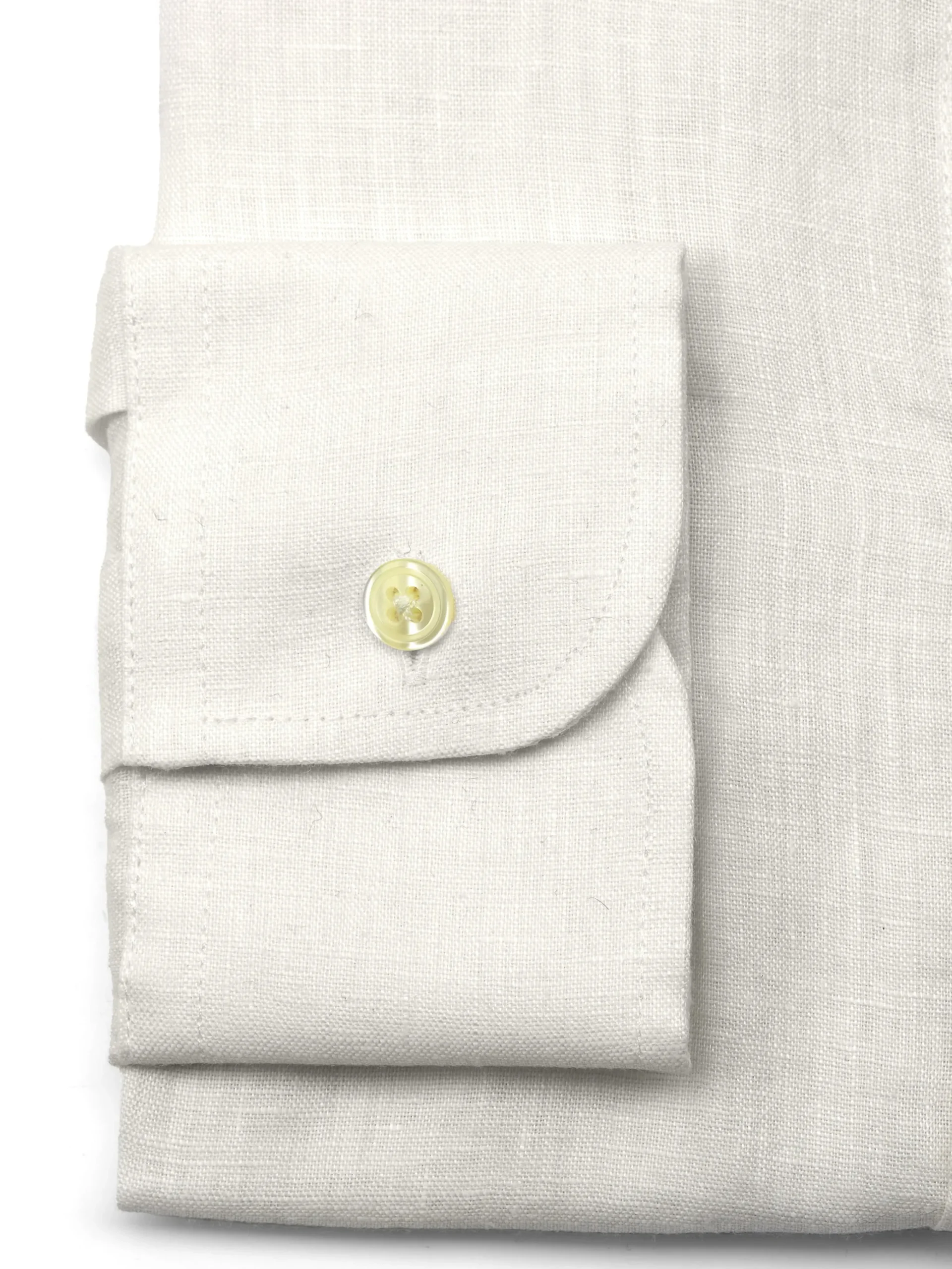 Favourbrook Ivory Colne Linen Cutaway Collar Shirt- Shirts
