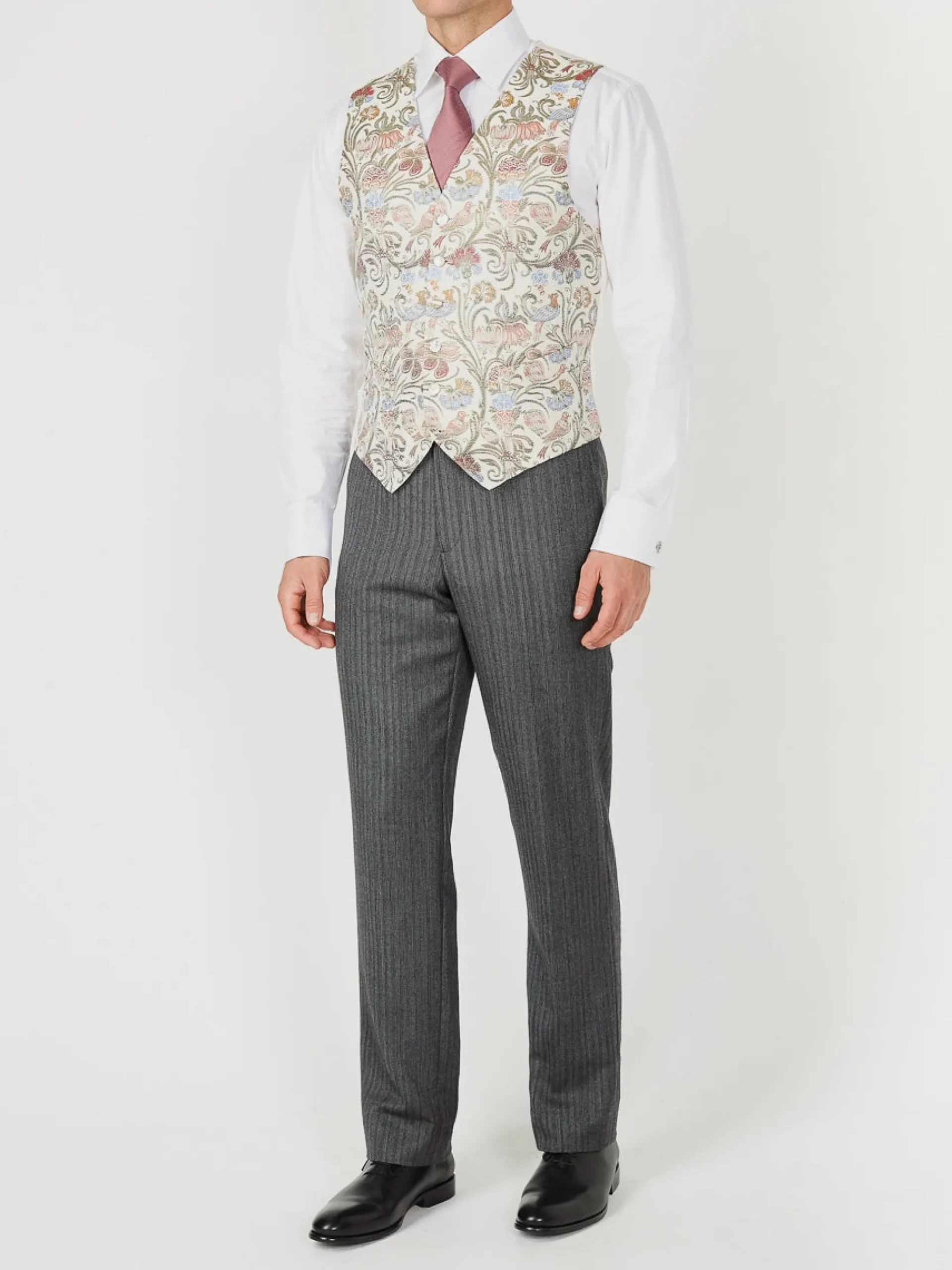 Favourbrook Ivory Davenport Silk Single Breasted 6 Button Waistcoat- Groomswear | Waistcoats