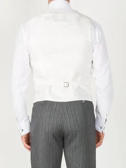 Favourbrook Ivory Davenport Silk Single Breasted 6 Button Waistcoat- Groomswear | Waistcoats