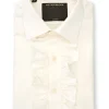 Favourbrook Ivory Poplin Cotton Large Frill Shirt- Shirts