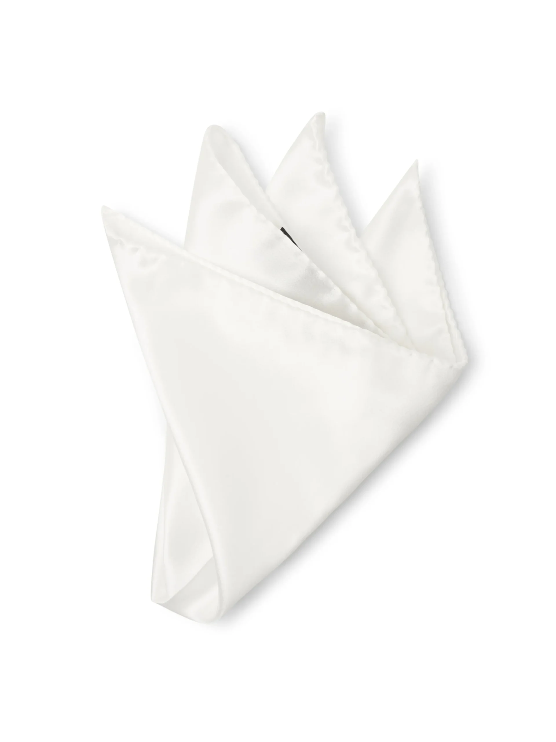 Favourbrook Ivory Satin Silk Pocket Square- Pocket Squares
