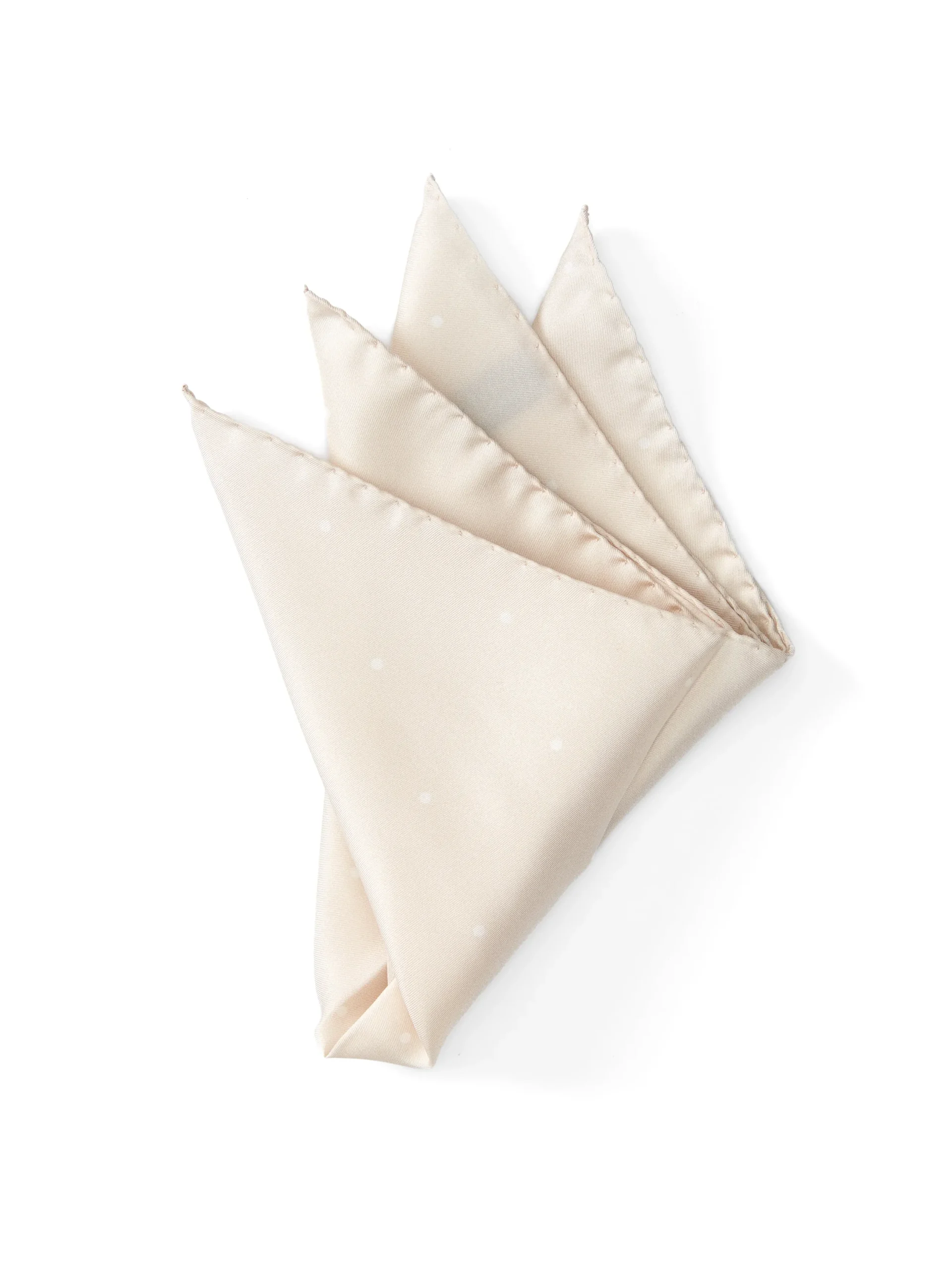 Favourbrook Ivory Spot Silk Pocket Square- Pocket Squares