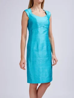 Favourbrook Josephine Dress Aqua Plain Silk Douppion-Women Raceday | Mother Of The Bride