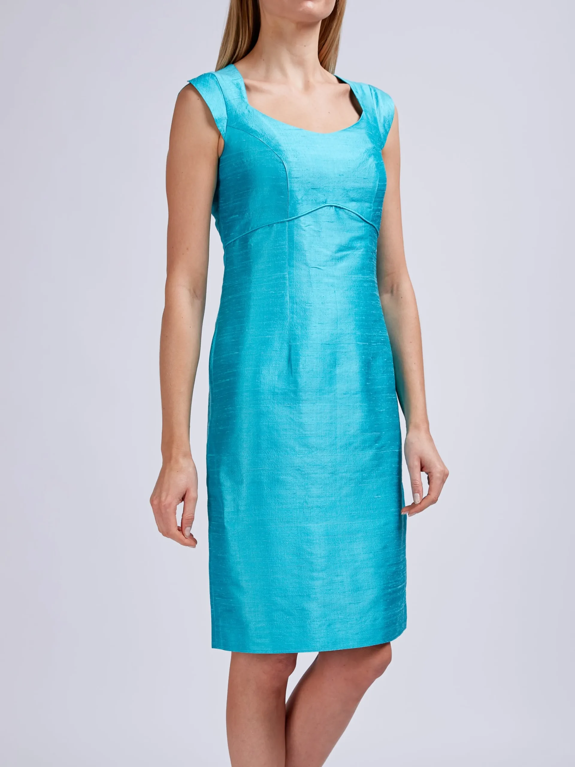 Favourbrook Josephine Dress Aqua Plain Silk Douppion-Women Raceday | Mother Of The Bride