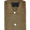 Favourbrook Khaki Kirtling Linen Safari Shirt- Shirts