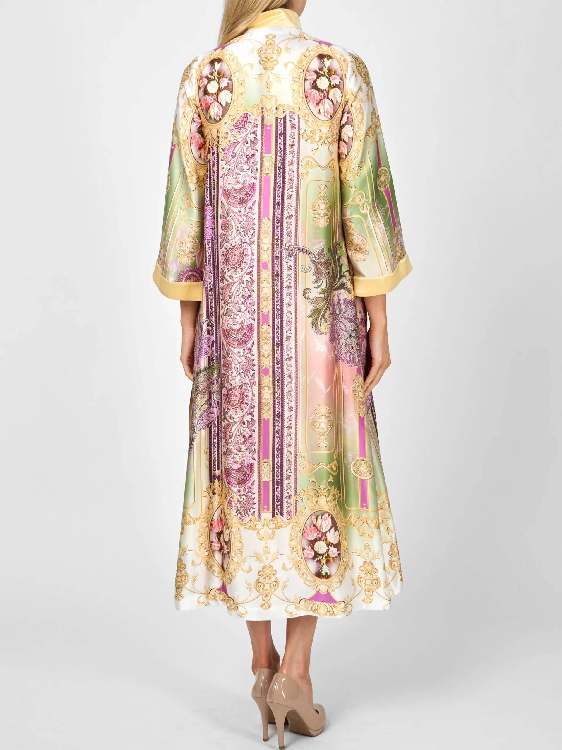 Favourbrook Kimono Coat Eau De Nil Beaufort Silk Satin-Women Jackets & Coats