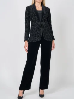 Favourbrook Library Jacket Black Clyde Silk Velvet-Women Eveningwear | Eveningwear
