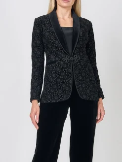Favourbrook Library Jacket Black Clyde Silk Velvet-Women Eveningwear | Eveningwear