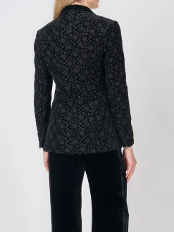 Favourbrook Library Jacket Black Clyde Silk Velvet-Women Eveningwear | Eveningwear
