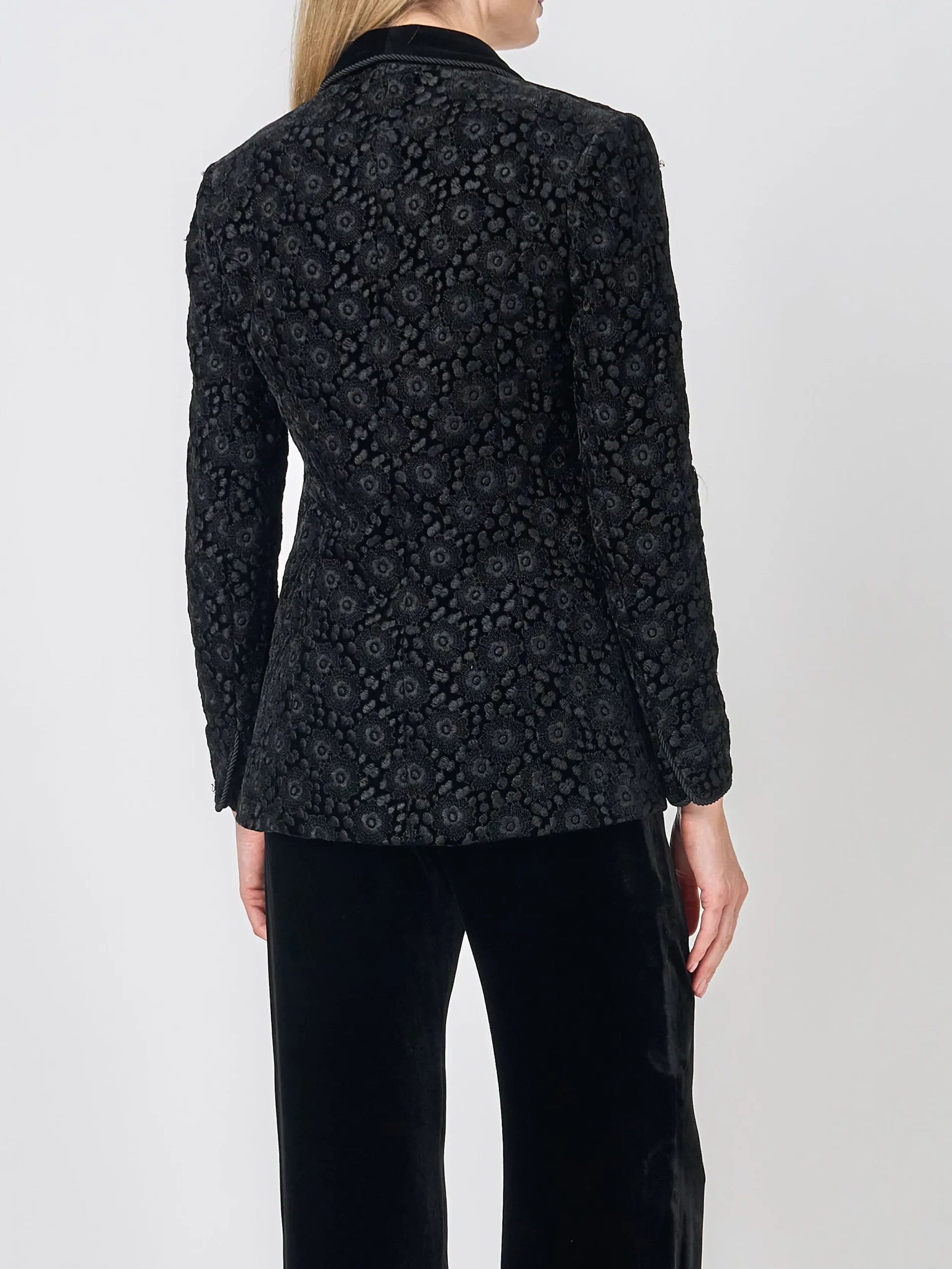 Favourbrook Library Jacket Black Clyde Silk Velvet-Women Eveningwear | Eveningwear