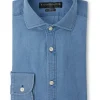 Favourbrook Light Indigo Rockwell Cotton Cutaway Collar Shirt- Shirts