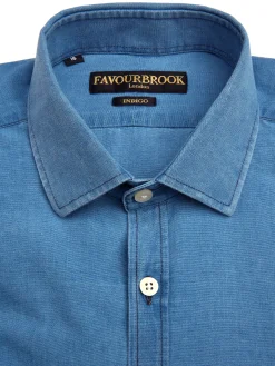 Favourbrook Light Indigo Rockwell Cotton Burligton Shirt- Shirts