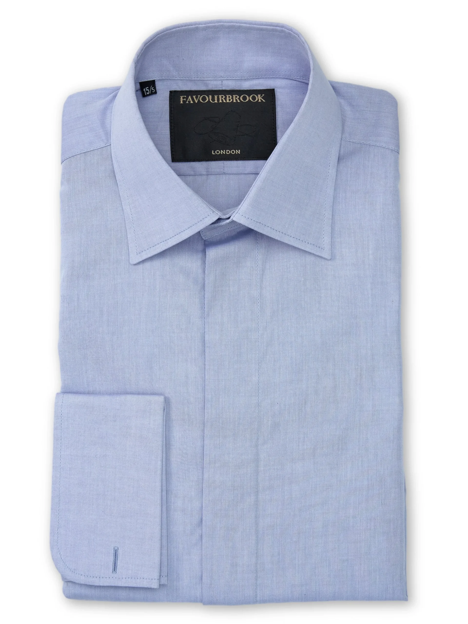 Favourbrook Lilac Blue Poplin Cotton Gatsby Shirt- Shirts