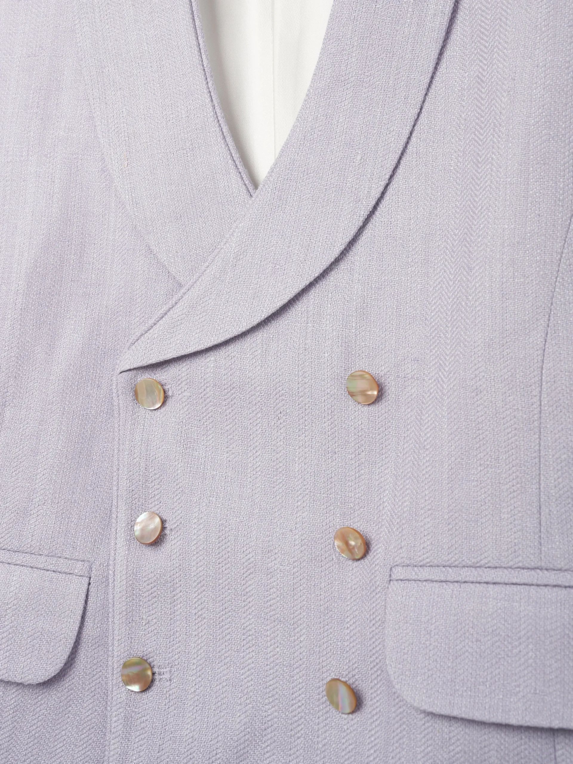 Favourbrook Lilac Randwick Double Breasted 8 Button Shawl Lapel Piped Waistcoat- Wedding Attire | Waistcoats