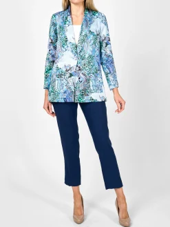 Favourbrook Lounge Jacket Blue Dharma Silk Satin-Women Short Jackets | Jackets & Coats