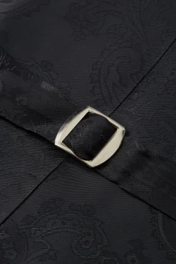 Favourbrook Marine Blue Velvet Cotton Single Breasted 6 Button Piped Waistcoat- Waistcoats | Evening Waistcoats