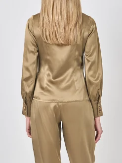 Favourbrook Megan Blouse Hay Gold Silk Crepe Satin-Women Eveningwear | Eveningwear
