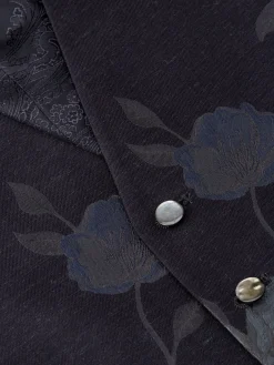 Favourbrook Midnight Grantham Single Breasted 6 Button Waistcoat- Waistcoats | Single Breasted Waistcoats