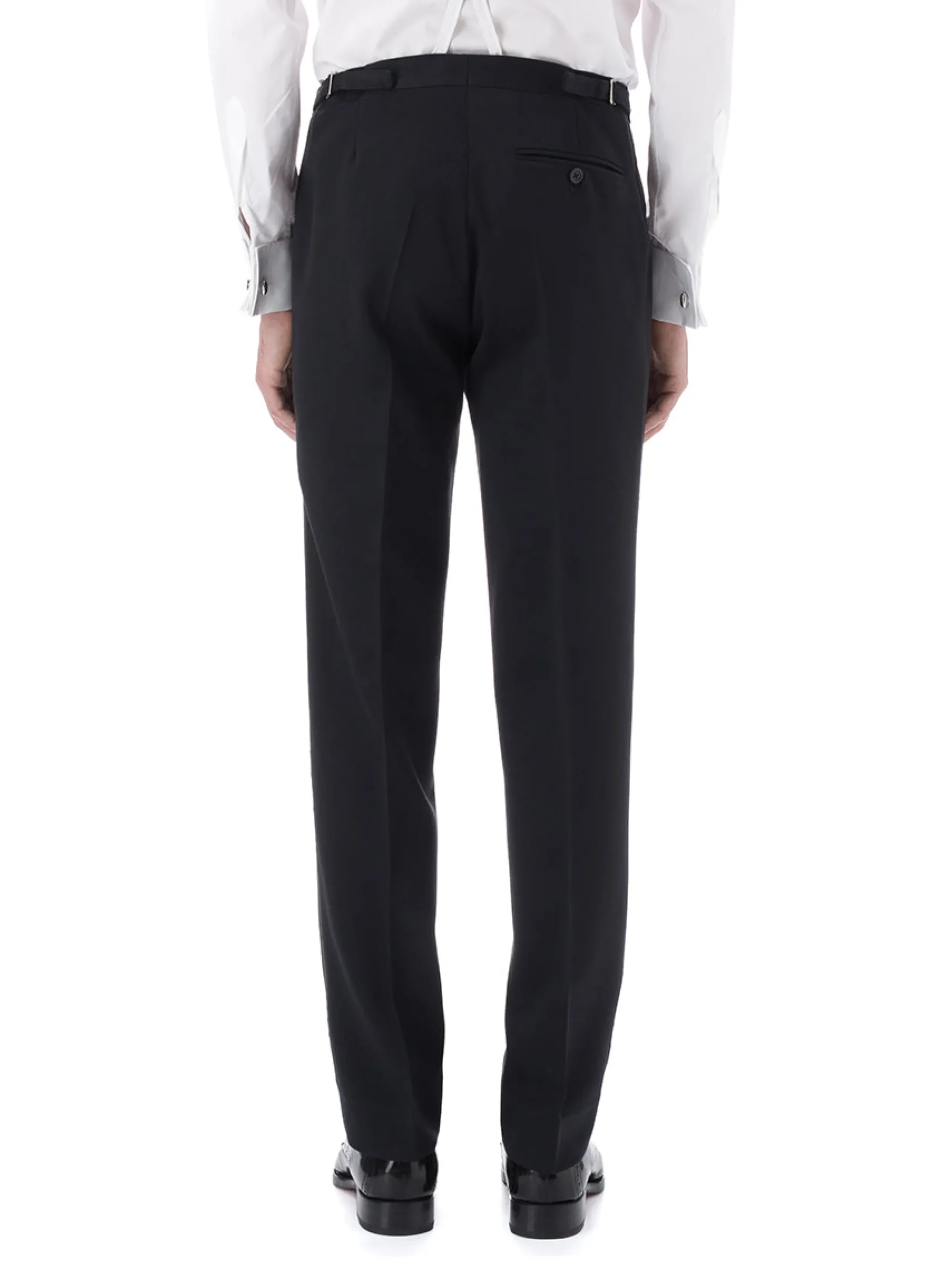 Favourbrook Midnight Hampton Wool Flat Front Dress Trousers- Eveningwear | Trousers
