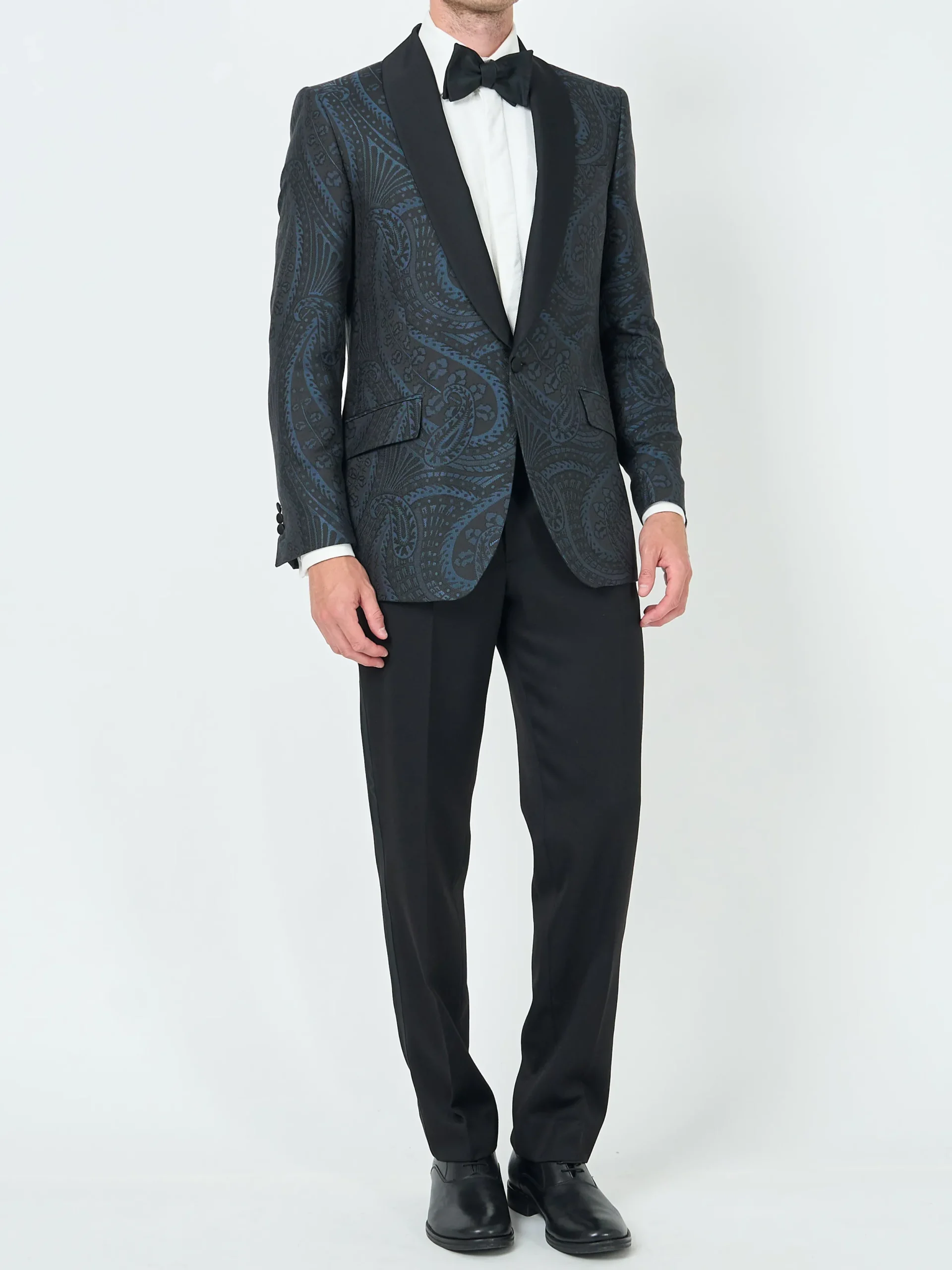 Favourbrook Midnight Heathcote Paisley Shawl Lapel Dinner Jacket- Occasionwear | Dinner Jackets