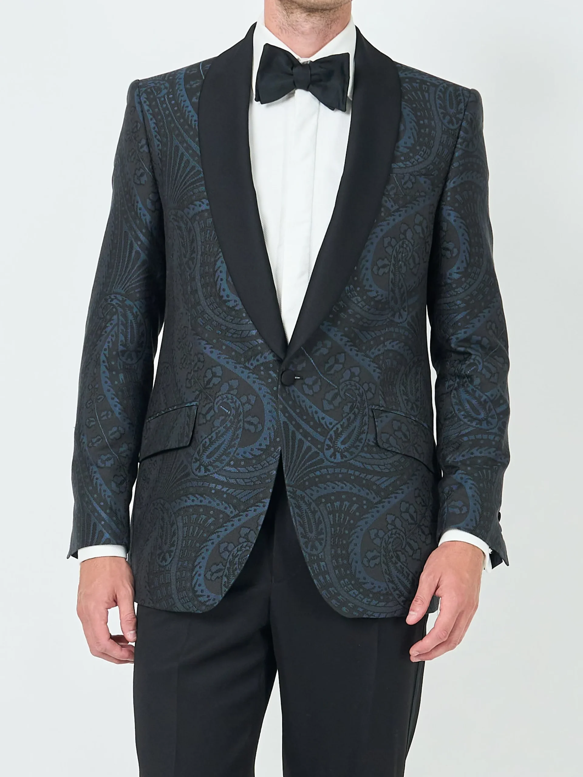 Favourbrook Midnight Heathcote Paisley Shawl Lapel Dinner Jacket- Occasionwear | Dinner Jackets
