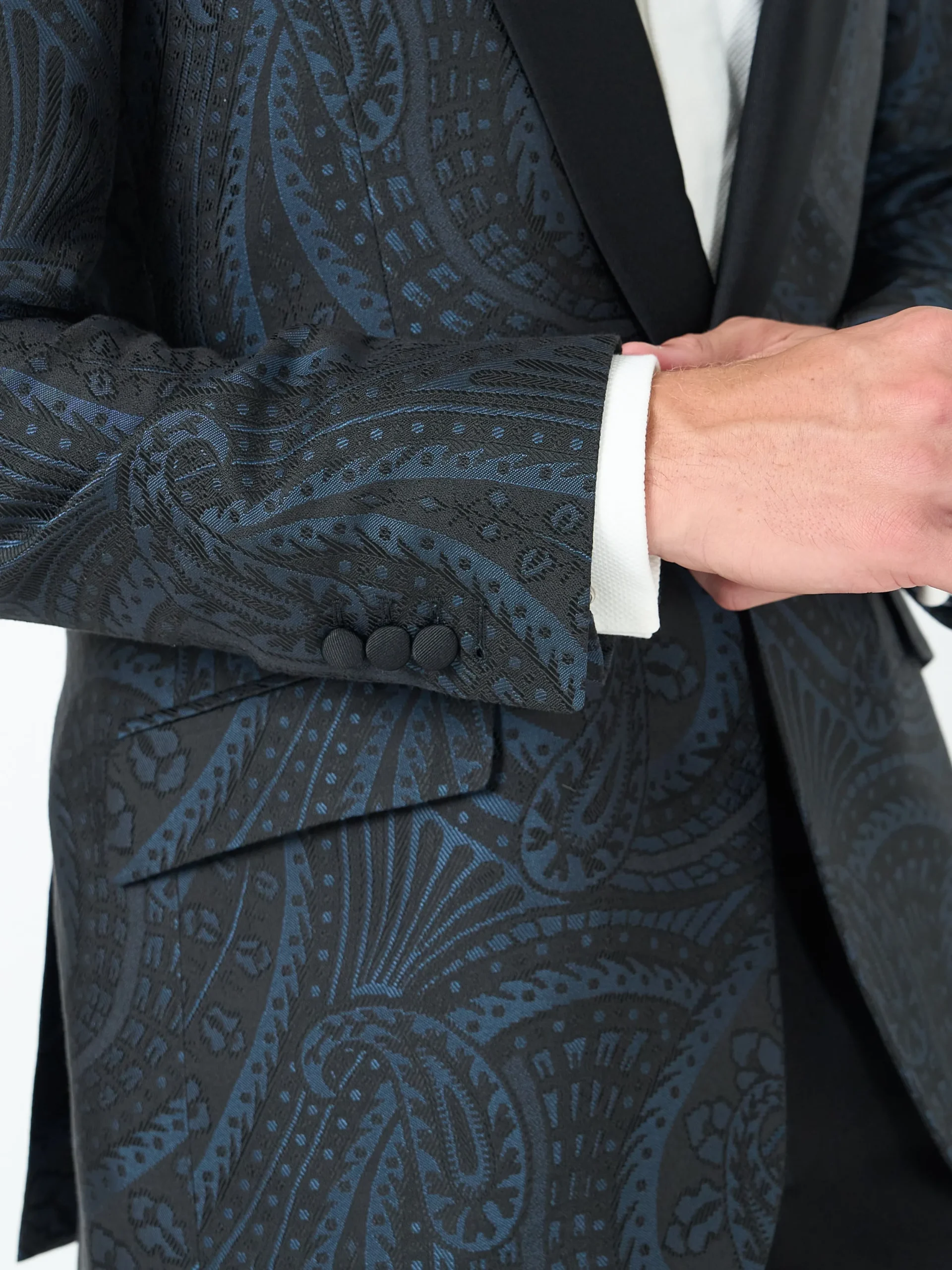 Favourbrook Midnight Heathcote Paisley Shawl Lapel Dinner Jacket- Occasionwear | Dinner Jackets