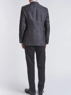 Favourbrook Midnight Plum Carlton Paisley Newport Dinner Jacket- Eveningwear | Occasionwear