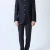 Favourbrook Midnight Seaton Cashmere Wool Nehru Jacket- Nehru Jackets