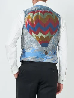 Favourbrook Multi Blanchard Cotton Single Breasted 4 Button Waistcoat- Waistcoats | Single Breasted Waistcoats