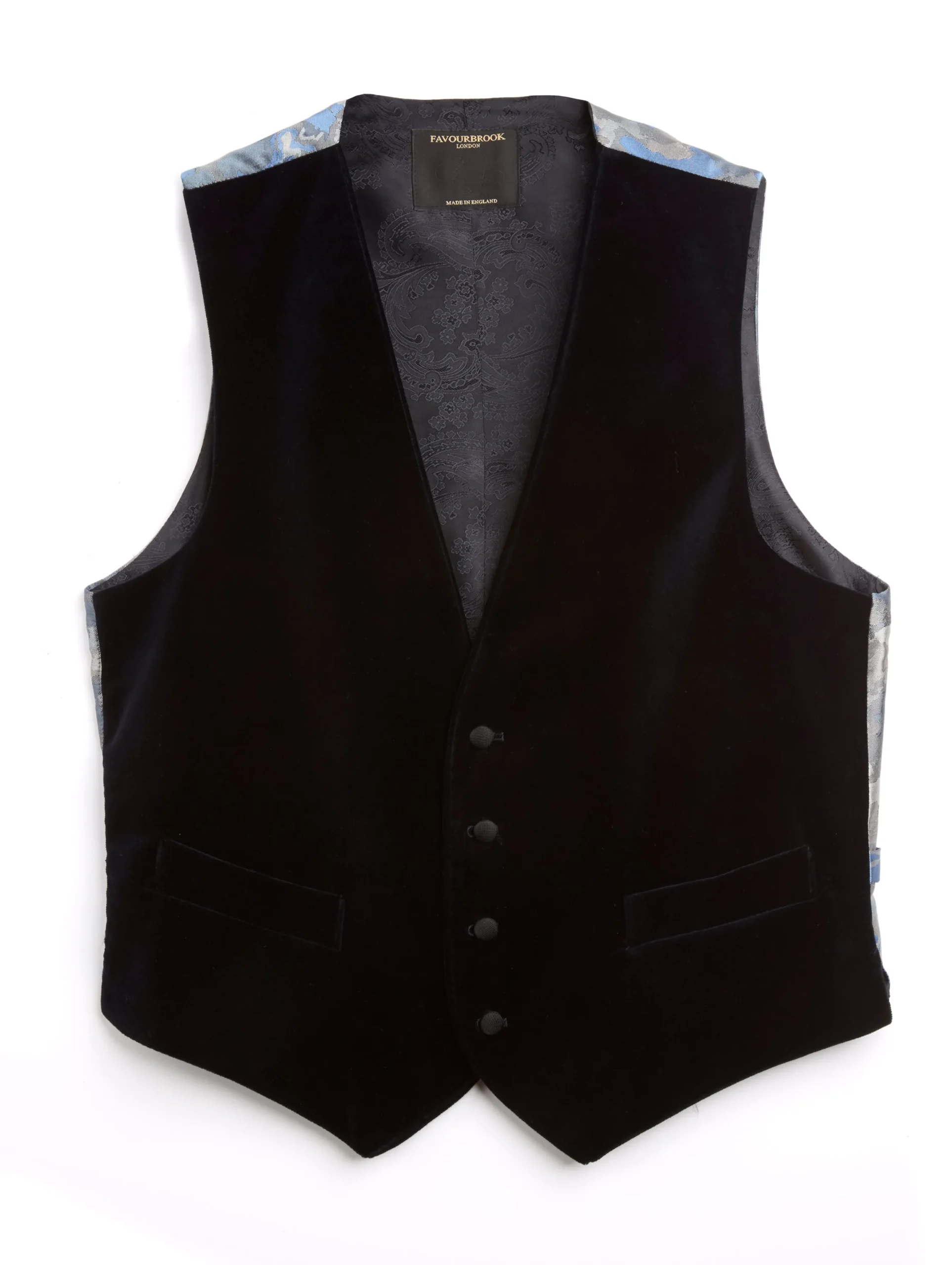 Favourbrook Multi Blanchard Cotton Single Breasted 4 Button Waistcoat- Waistcoats | Single Breasted Waistcoats