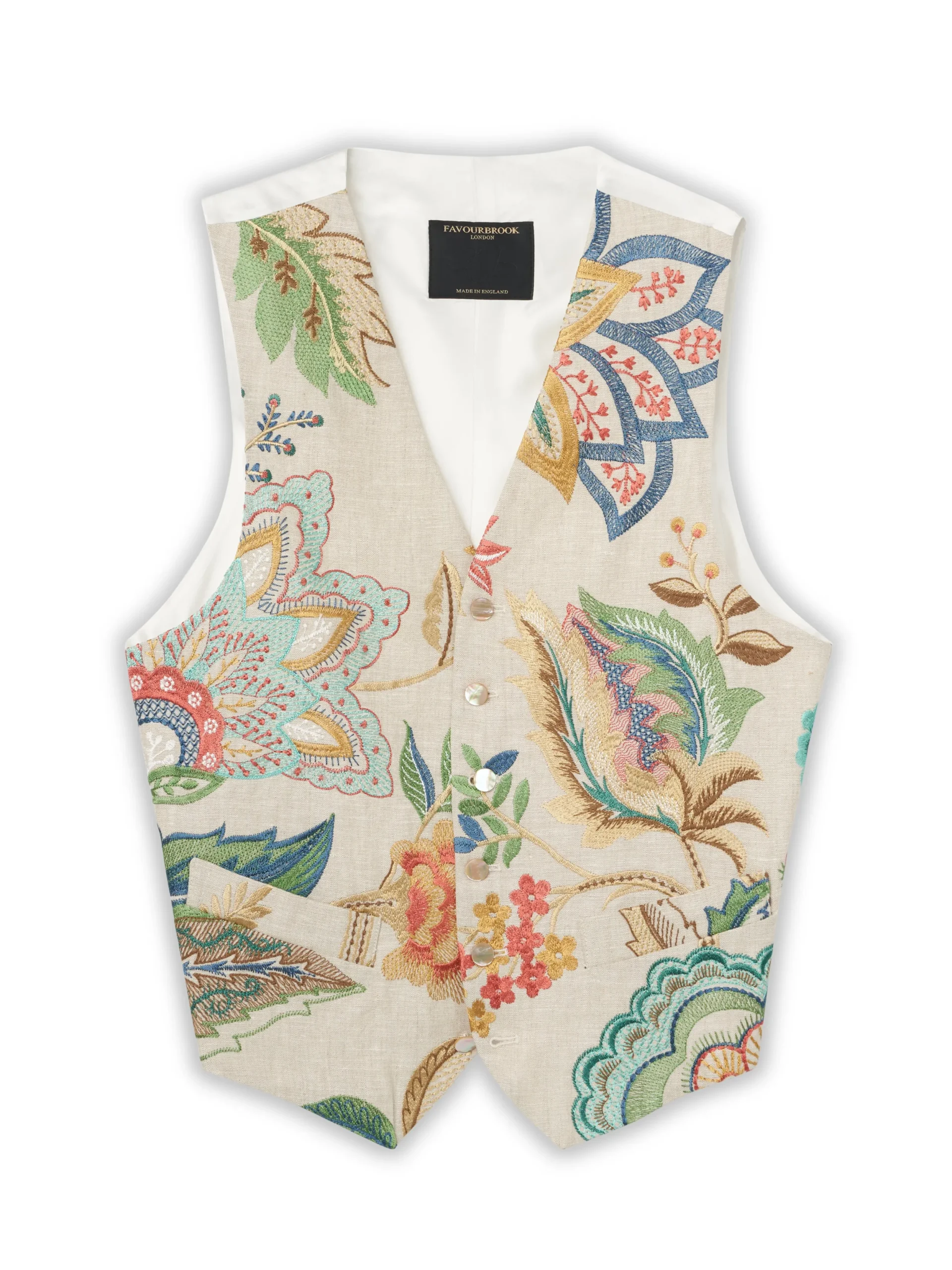 Favourbrook Multi Fulford Single Breasted 6 Button Waistcoat- Waistcoats | Single Breasted Waistcoats