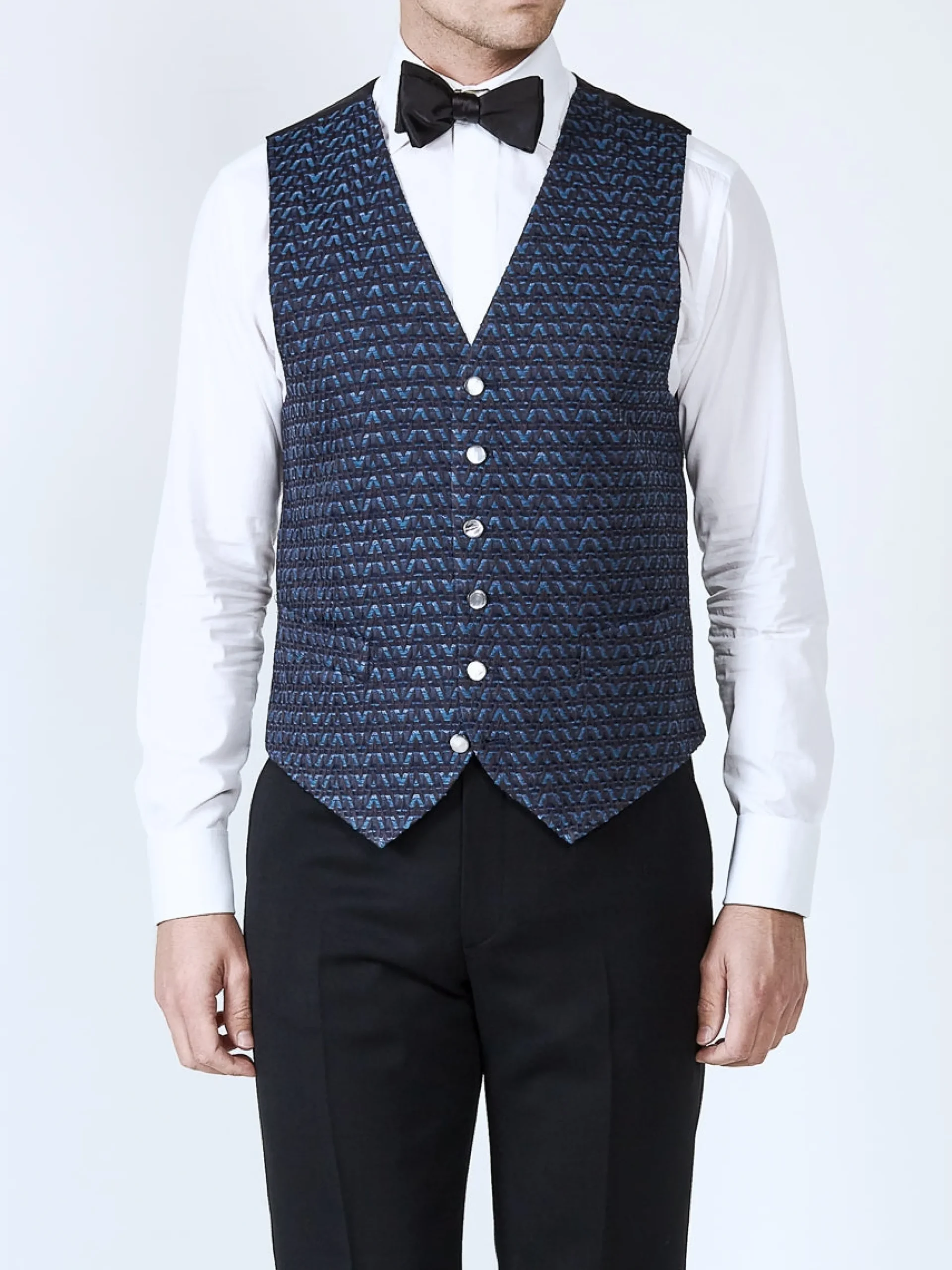 Favourbrook Navy Anderson Wool Single Breasted 6 Button Waistcoat- Eveningwear | Groomswear