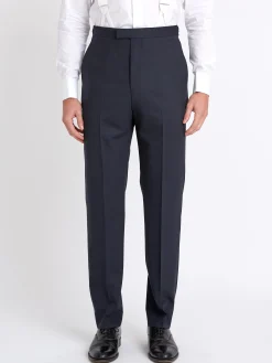 Favourbrook Navy Ascot High Waisted Flat Front Trouser- Royal Ascot | Wedding Attire
