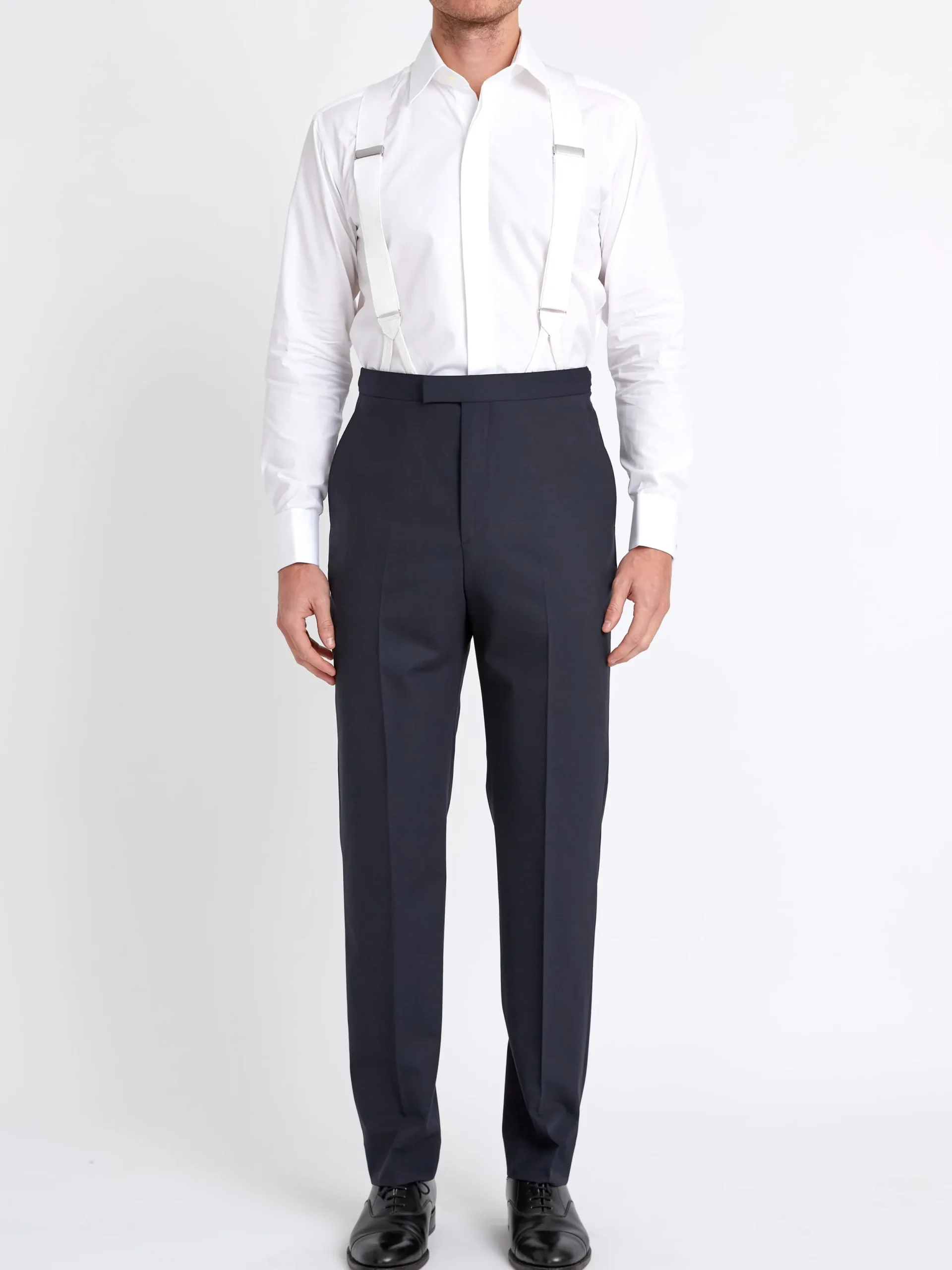 Favourbrook Navy Ascot High Waisted Flat Front Trouser- Royal Ascot | Wedding Attire