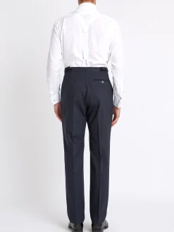 Favourbrook Navy Ascot High Waisted Flat Front Trouser- Royal Ascot | Wedding Attire