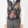 Favourbrook Navy Belvoir Cotton Single Breasted 6 Button Waistcoat- Eveningwear | Groomswear