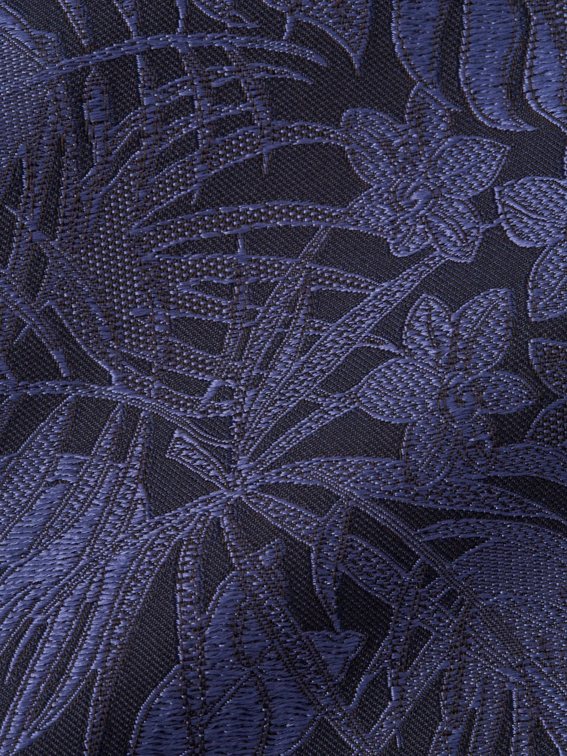 Favourbrook Navy Botanics Silk Single Breasted 4 Button Waistcoat- Waistcoats | Single Breasted Waistcoats