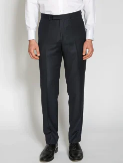 Favourbrook Navy Carlton Hopsack Windsor Trousers- Trousers | Suits