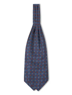 Favourbrook Navy Chartwell Silk Cravat- Scarves & Cravats